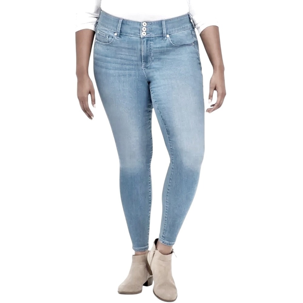Torrid Jeans 22 Jegging Premium Light Wash High Rise Triple Button Skinny